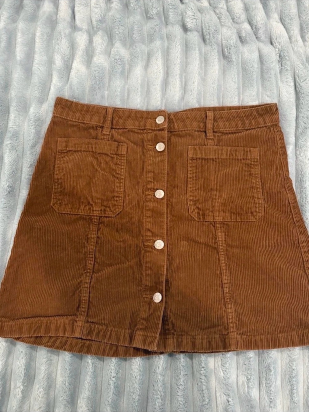 GAP Brown Corduroy Button-Front Mini Skirt